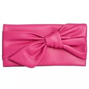 INC International Concepts Fuschia Neon Pink Bowah Clutch Large Bow